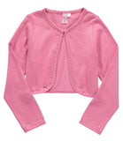 Cyndeelee Girls 12-24 Months Long Sleeve Beaded Scallop Sequin Trim Cotton Shrug