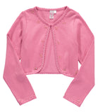 Cyndeelee Girls 2-16 Long Sleeve Beaded Scallop Sequin Trim Cotton Shrug