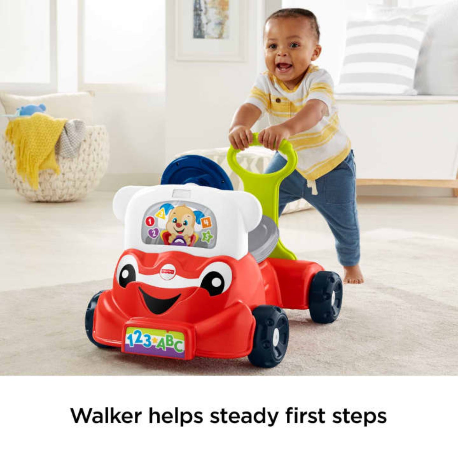 Fisher Price Laugh & Learn 3-In-1 Smart Car, Interactive Baby Ride-On Toy