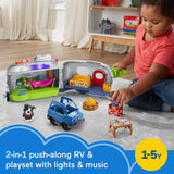 Fisher Price Little People Light-Up Learning Camper, 2-in-1 Vehicle and Interactive playset with Lig
