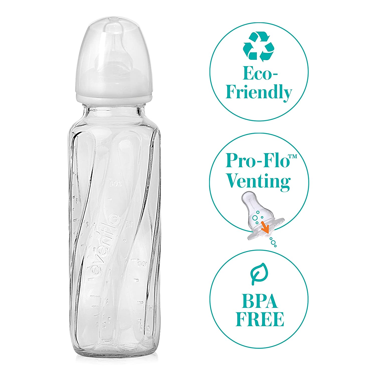 evenflo glass bottles freezer safe Evenflo Feeding Glass Premium Proflo Vented Plus Bottles, Clear, 8 Oun – S&D Kids