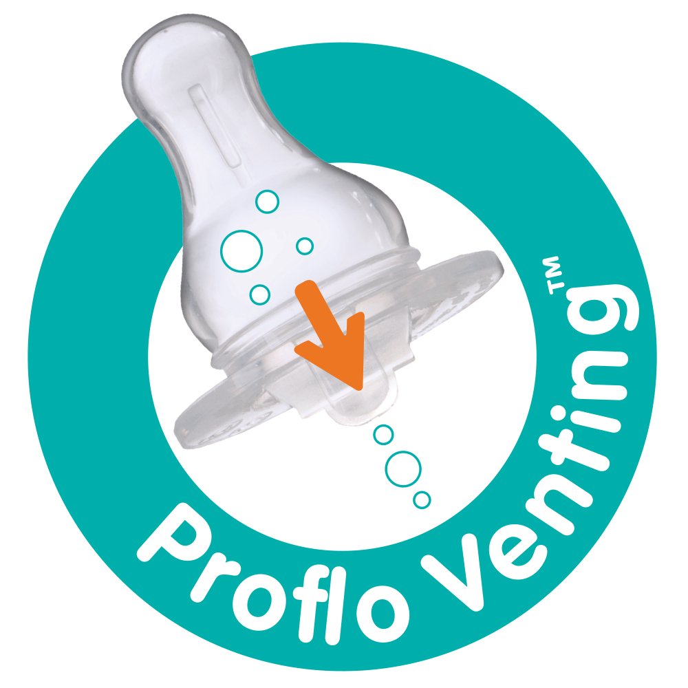 Evenflo Feeding Glass Premium Proflo Vented Plus Bottles, Clear, 8 Ounce (Pack of 6)