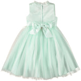 Cyndeelee Girls 4-16 Sleeveless Embroidered Ruffle Neck Tulle Party Dress Wedding Flower Girl Dress