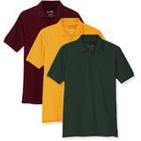 Educated Uniforms Boys 4-20 Short Sleeve Pique Polo Shirt, 3-Pack