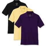 Educated Uniforms Boys 4-20 Short Sleeve Pique Polo Shirt, 3-Pack