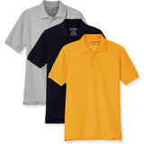 Educated Uniforms Boys 4-20 Short Sleeve Pique Polo Shirt, 3-Pack