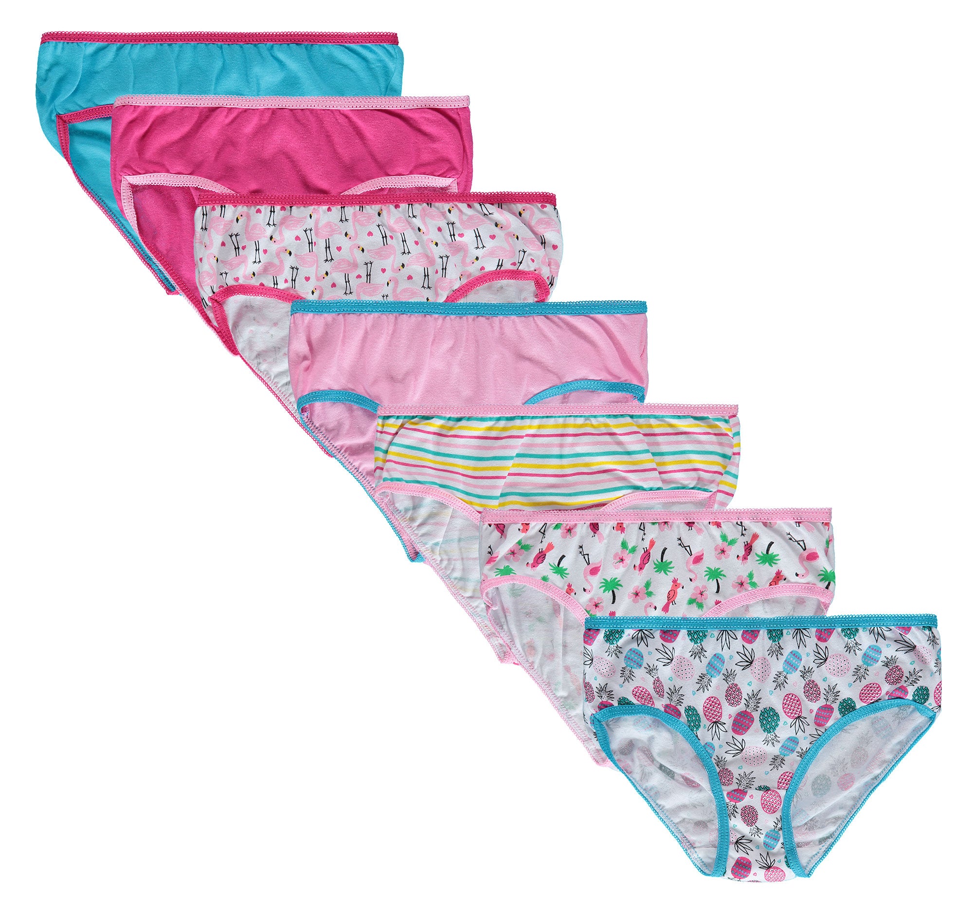 Cyndeelee Girls 7-14 Cotton 10-Pack Matching Bra & Panty Set - 14 /  Turquoise