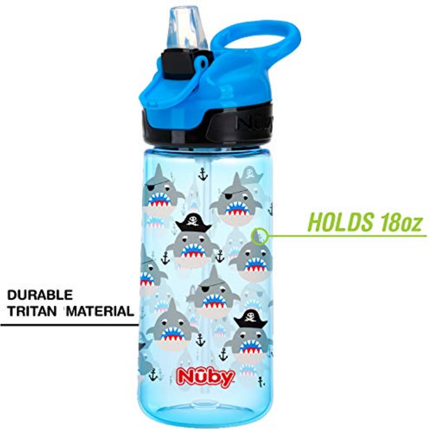 Nuby Push Button Flip-it Soft Spout Tritan Water Bottle