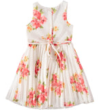 Youngland Girls Floral Pleated Shrug Dress