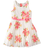 Youngland Girls Floral Pleated Shrug Dress
