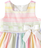 Bonnie Jean Girls 12-24 Months Stripe Bow Linen Dress