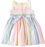 Bonnie Jean Girls 12-24 Months Stripe Bow Linen Dress