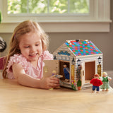 Melissa & Doug Take-Along Wooden Doorbell Dollhouse - Doorbell Sounds, Keys, 4 Poseable Wooden Dolls
