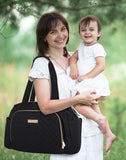 Fisher Price Harper Quilted Diaper Bag Tote, Black
