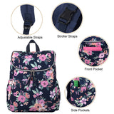 Baby Essentials Floral Diaper Backpack, Navy