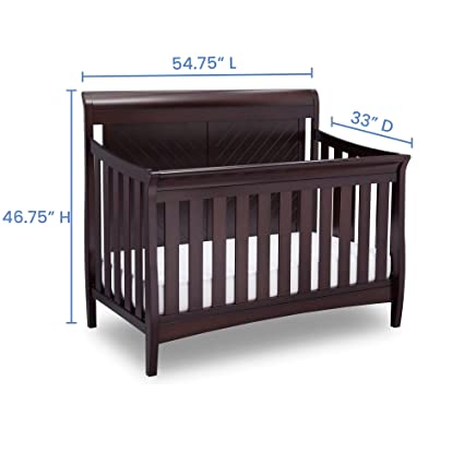 delta children's products Delta Childrens Products Bennington Elite 4-in-1 Convertible Sleigh Baby Crib, Dark Espresso