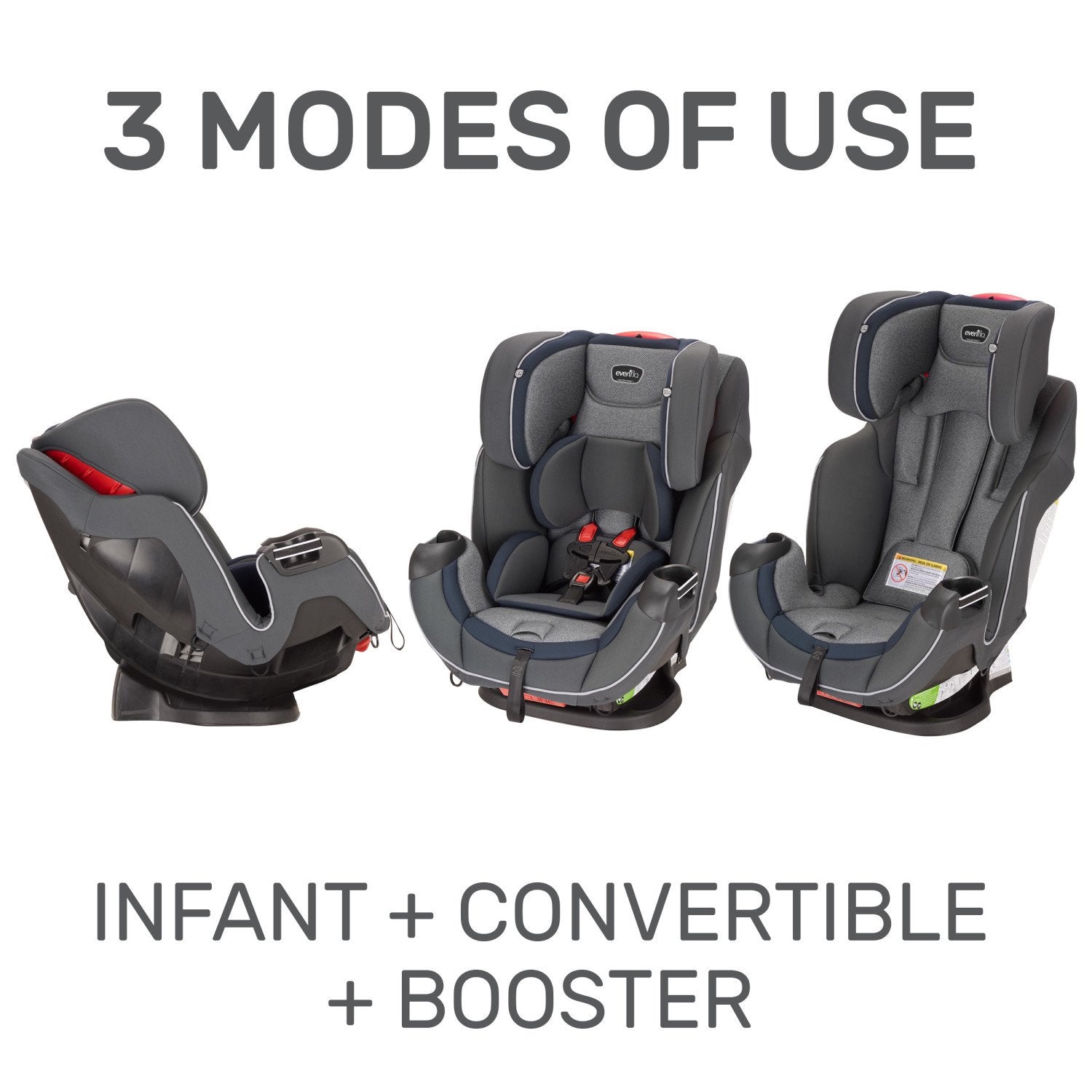 evenflo all in one symphony dlx Evenflo Symphony DLX All-in-One Car Seat, Pinnacle Gray – S&D Kids