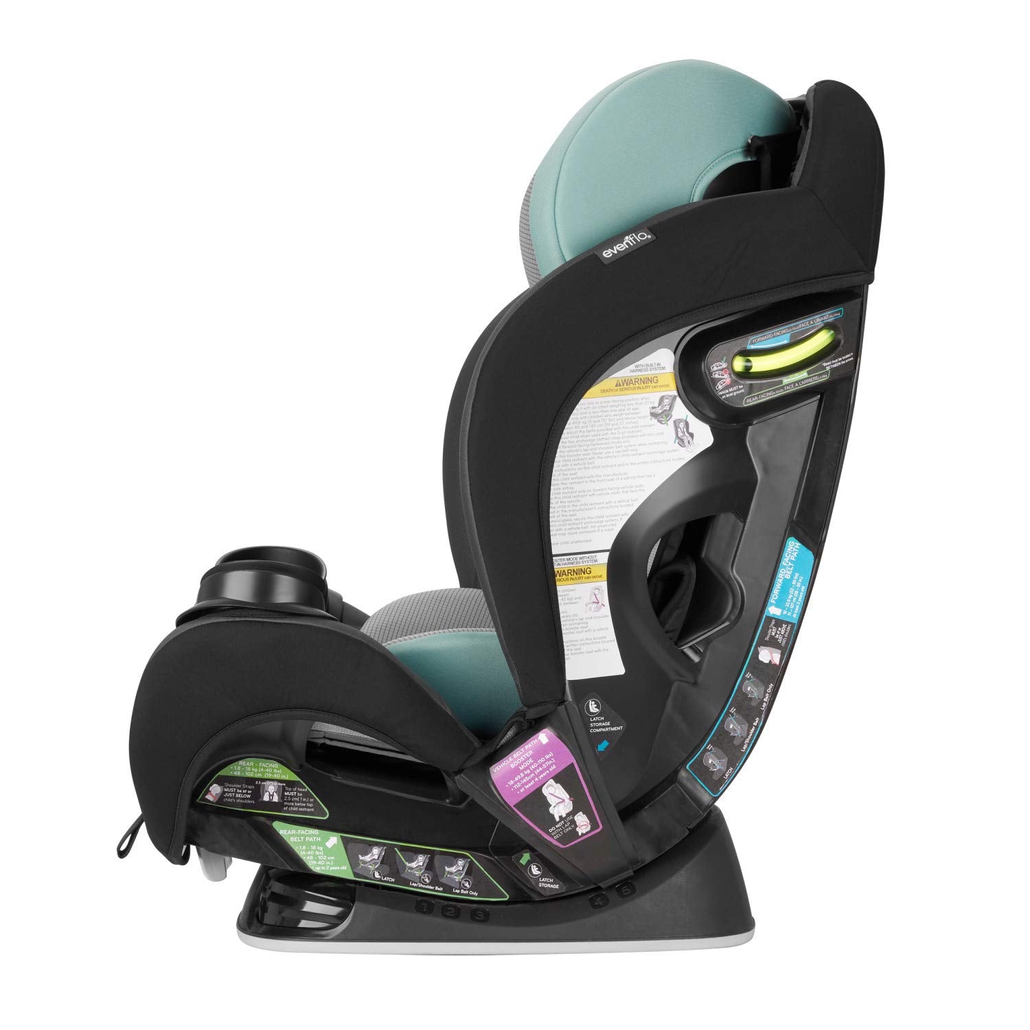 evenflo infant car seat green Evenflo EveryStage LX All-in-One Car Seat, Nova Green – S&D Kids