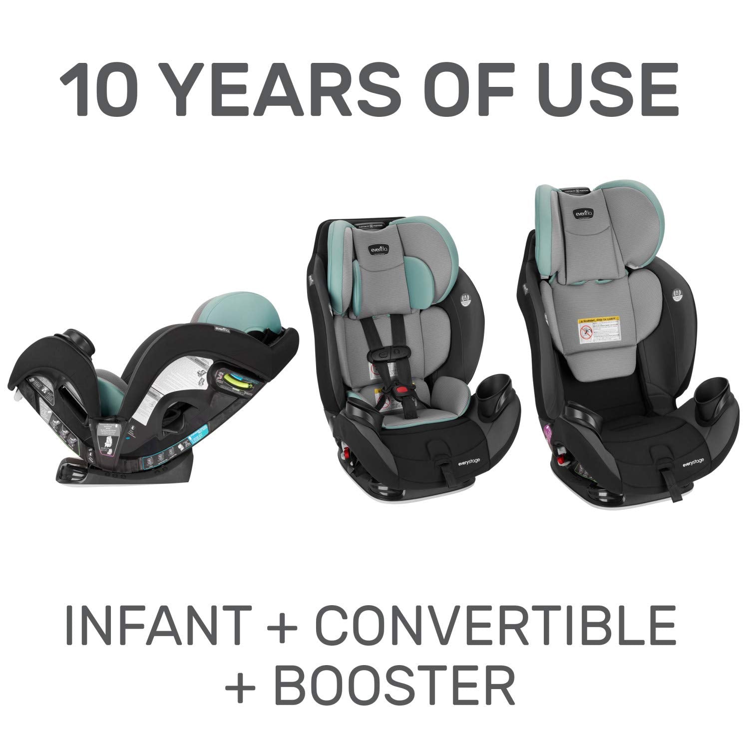 evenflo everystage dlx all in one reviews Evenflo EveryStage LX All-in-One Car Seat, Nova Green – S&D Kids