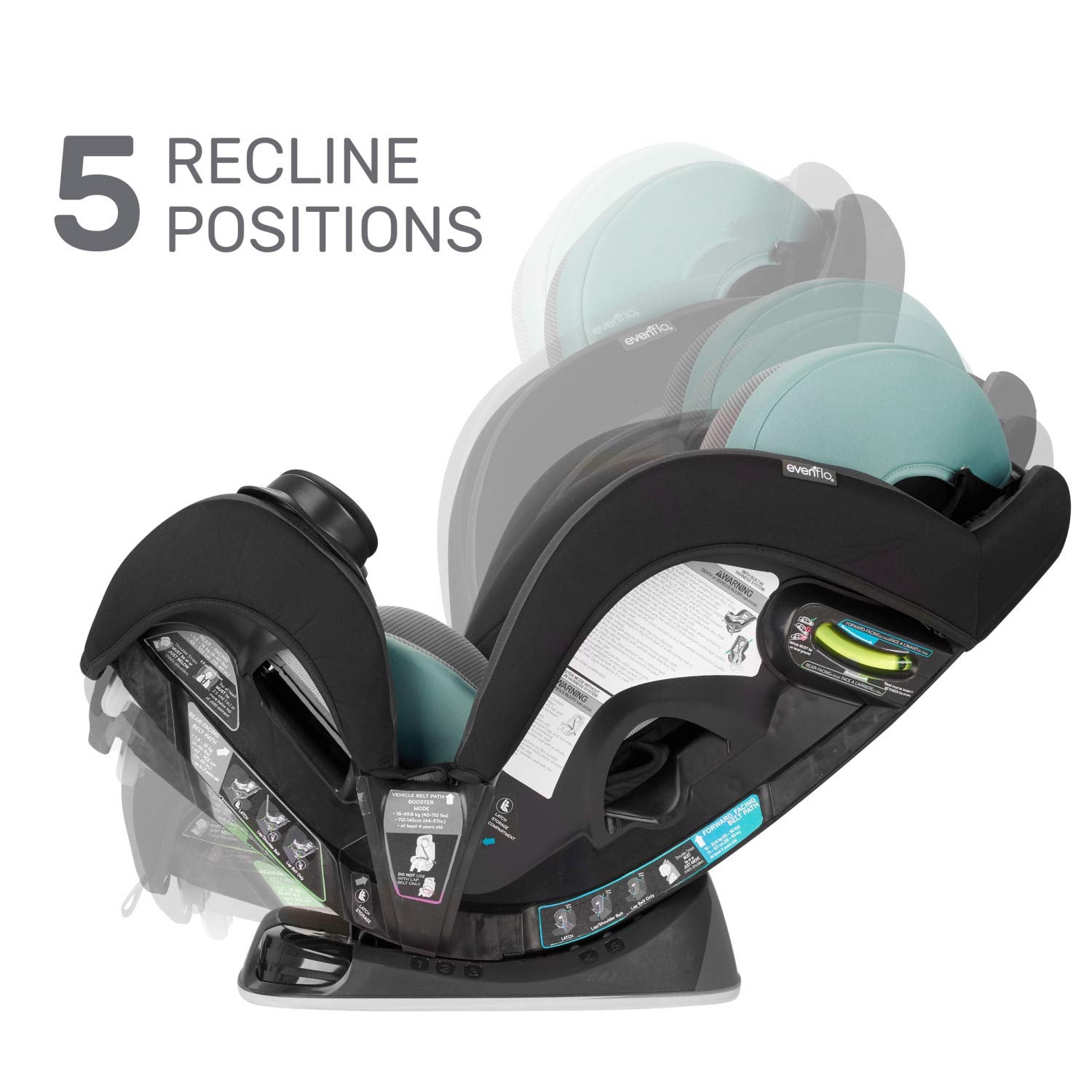 evenflo car seat every stage Evenflo EveryStage LX All-in-One Car Seat, Nova Green – S&D Kids