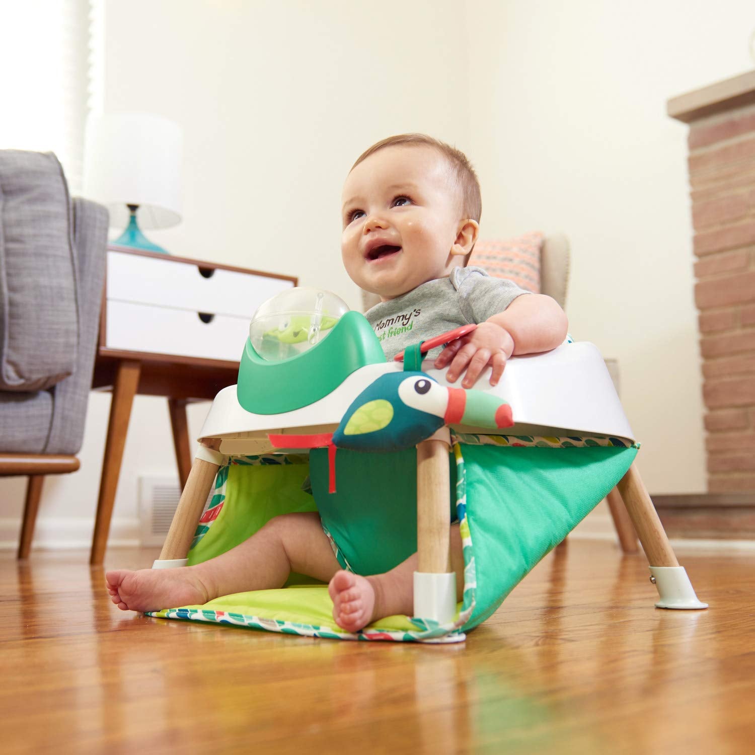 evenflo exersaucer wood Evenflo Exersaucer Tiny Tropics 2-in-1 Baby Seat and Door Jumper – S&D Kids