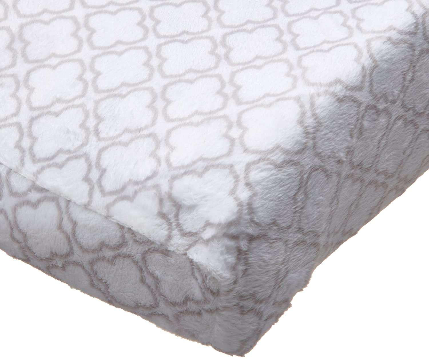 Carters Velboa Changing Pad Cover, Grey Trellis Print