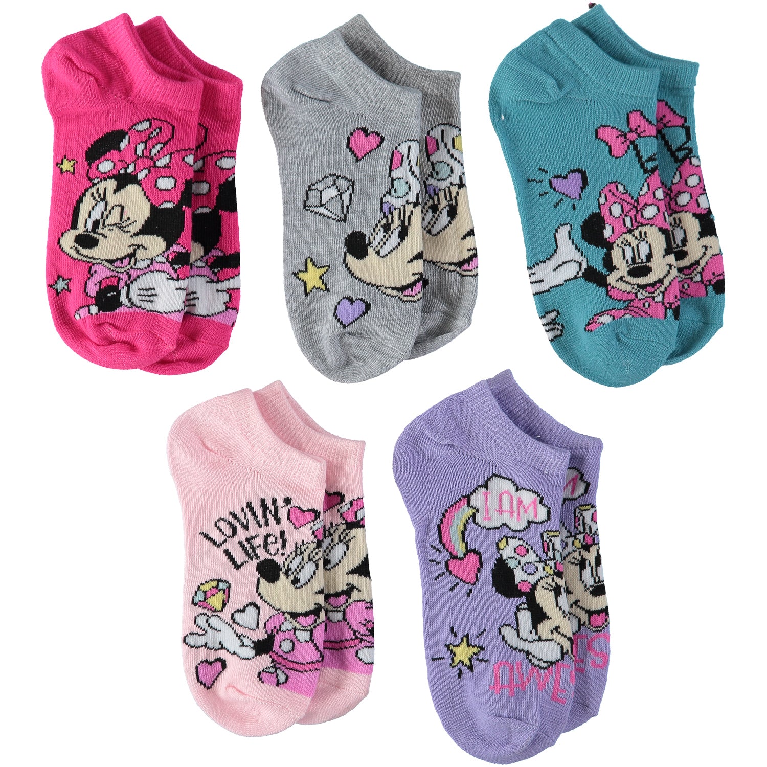 Disney Girls 4-6X 5-Pack Socks