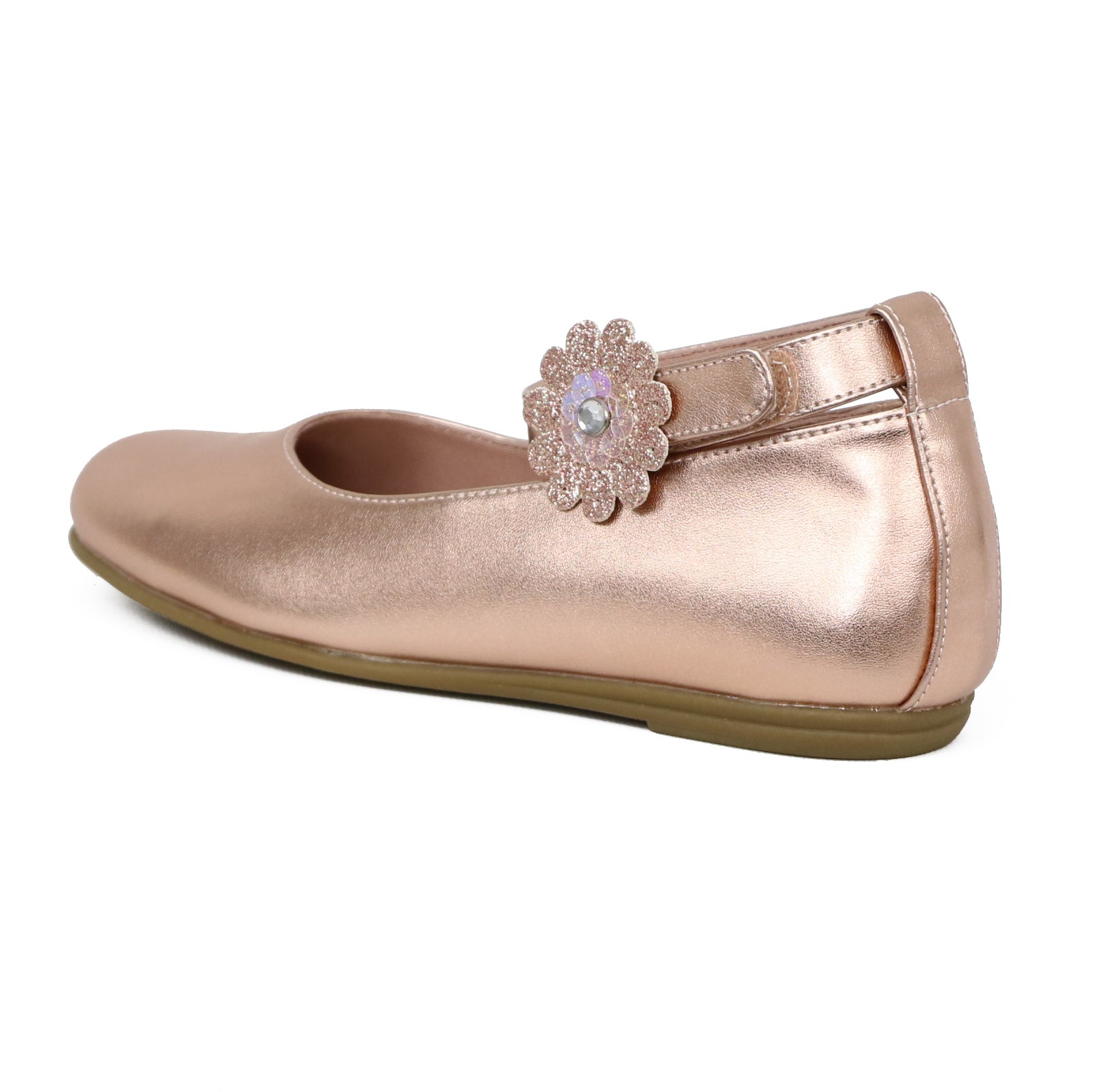 Rachel Shoes Toddler Girls 6-11 Ankle Strap Flower Ballerina Flats