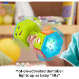 Fisher Price Laugh & Learn Countin' Reps Dumbbell rattle toy with music, lights and learning content