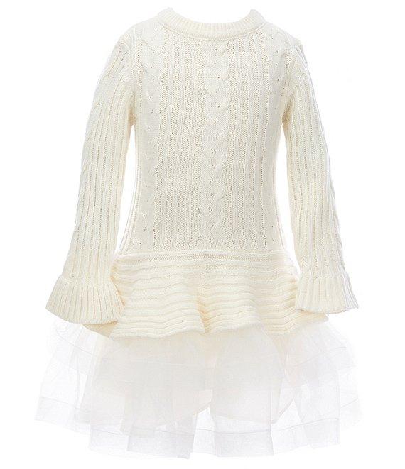 Bonnie Jean Girls 4-6X Long Sleeve Cable Knit Sweater Dress