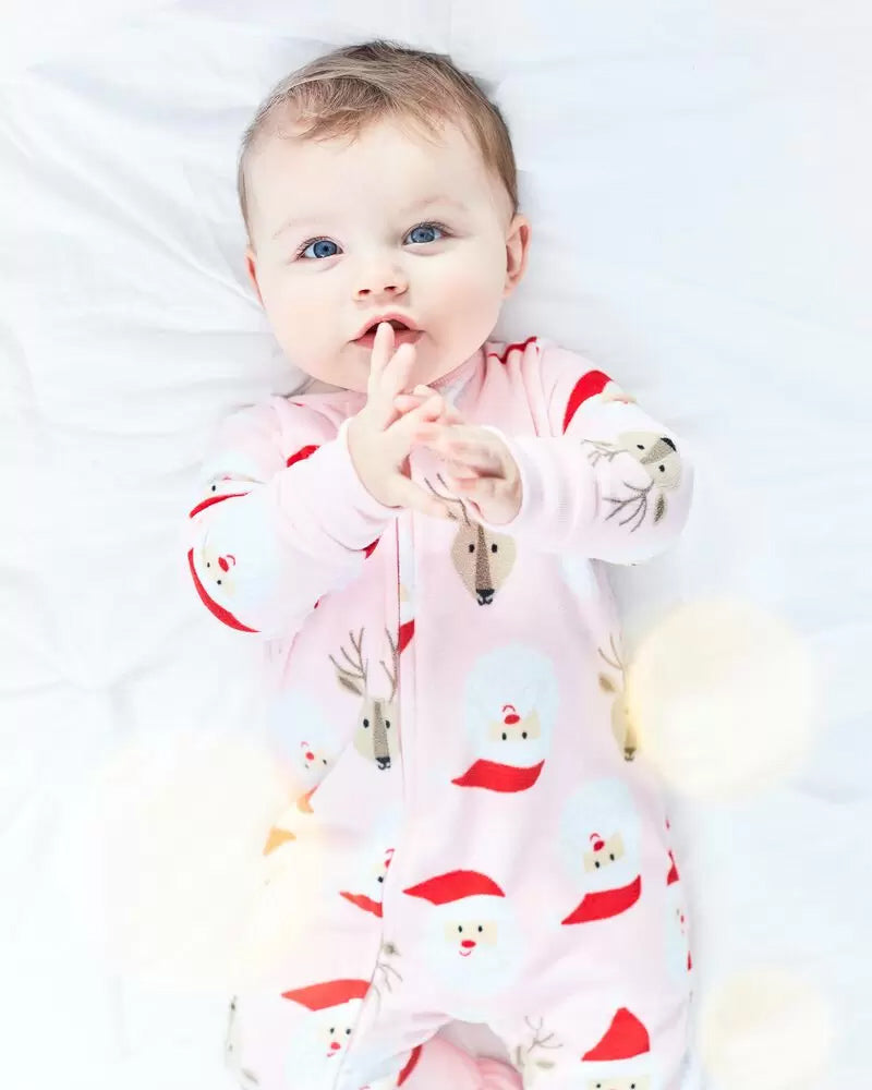 Carters 0-9 Months Santa Microfleece Blanket Sleeper