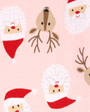 Carters Girls 2T-4T 2-Piece Santa Cotton Pajama Set