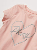 DKNY Girls 7-16 Logo Heart T-Shirt