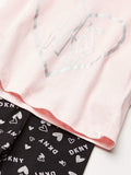 DKNY Girls 2T-4T Silver Heart Legging Set