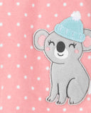 Carters Girls 12-24 Months Koala Microfleece Blanket Sleeper