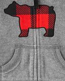 Carters Boys 0-24 Months Bear Microfleece 3-Piece Cardigan Set