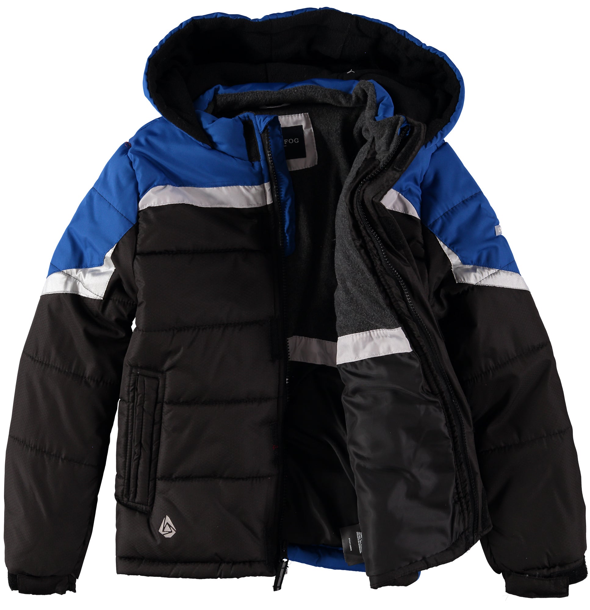 London Fog Boys 8-20 Pieced Colorblock Puffer Jacket with Hat