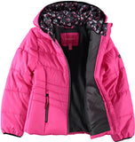 London Fog Girls 7-16 Puffer Bubble Jacket with Mittens