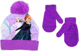 Disney Girls 2-4T Frozen Pom Hat Mitten Set