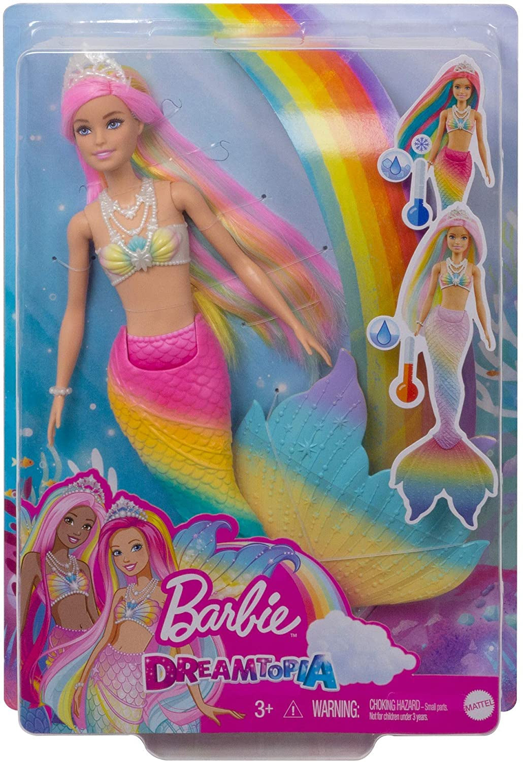 Barbie Dreamtopia Fantasy Doll, 2-in-1 Royal to Mermaid Transformation with  Accessories