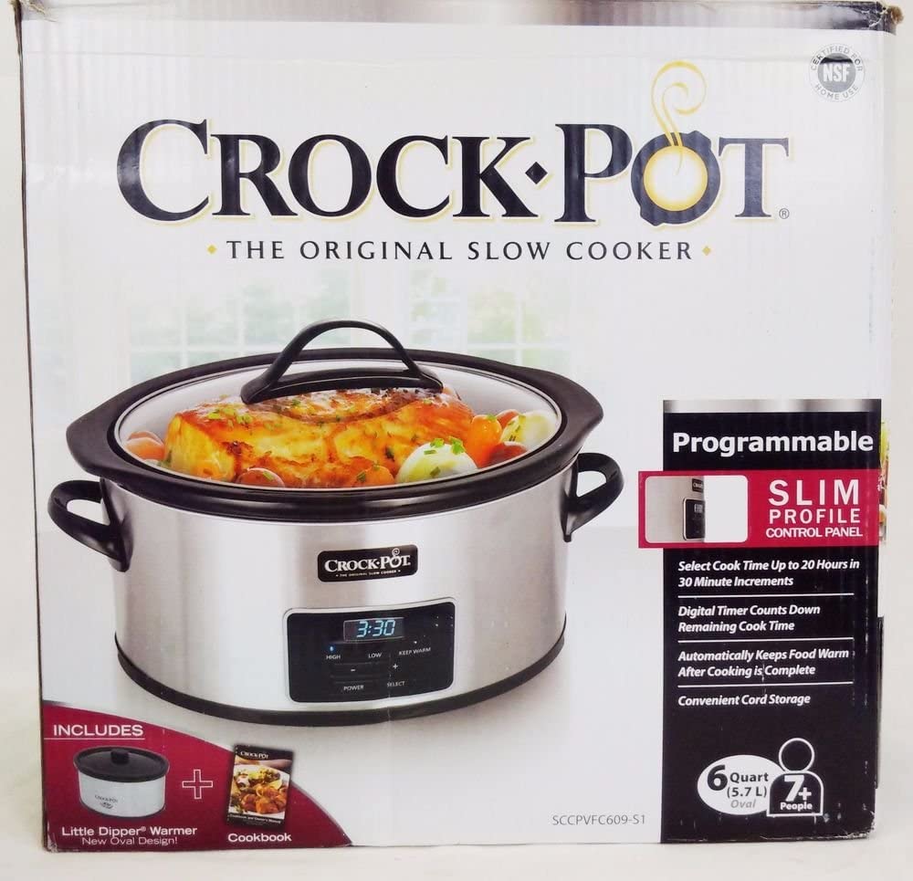  Crock-Pot 6 Quart Programmable Slow Cooker and Food