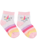 Rene Rofe Girls 2T-4T Unicorn 6-Pack Sock