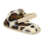 Stepping Stones Girls 0-9 Months Leopard Fur Strap Slide Sandal