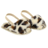 Stepping Stones Girls 0-9 Months Leopard Fur Strap Slide Sandal