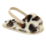 Stepping Stones Girls 0-9 Months Leopard Fur Strap Slide Sandal