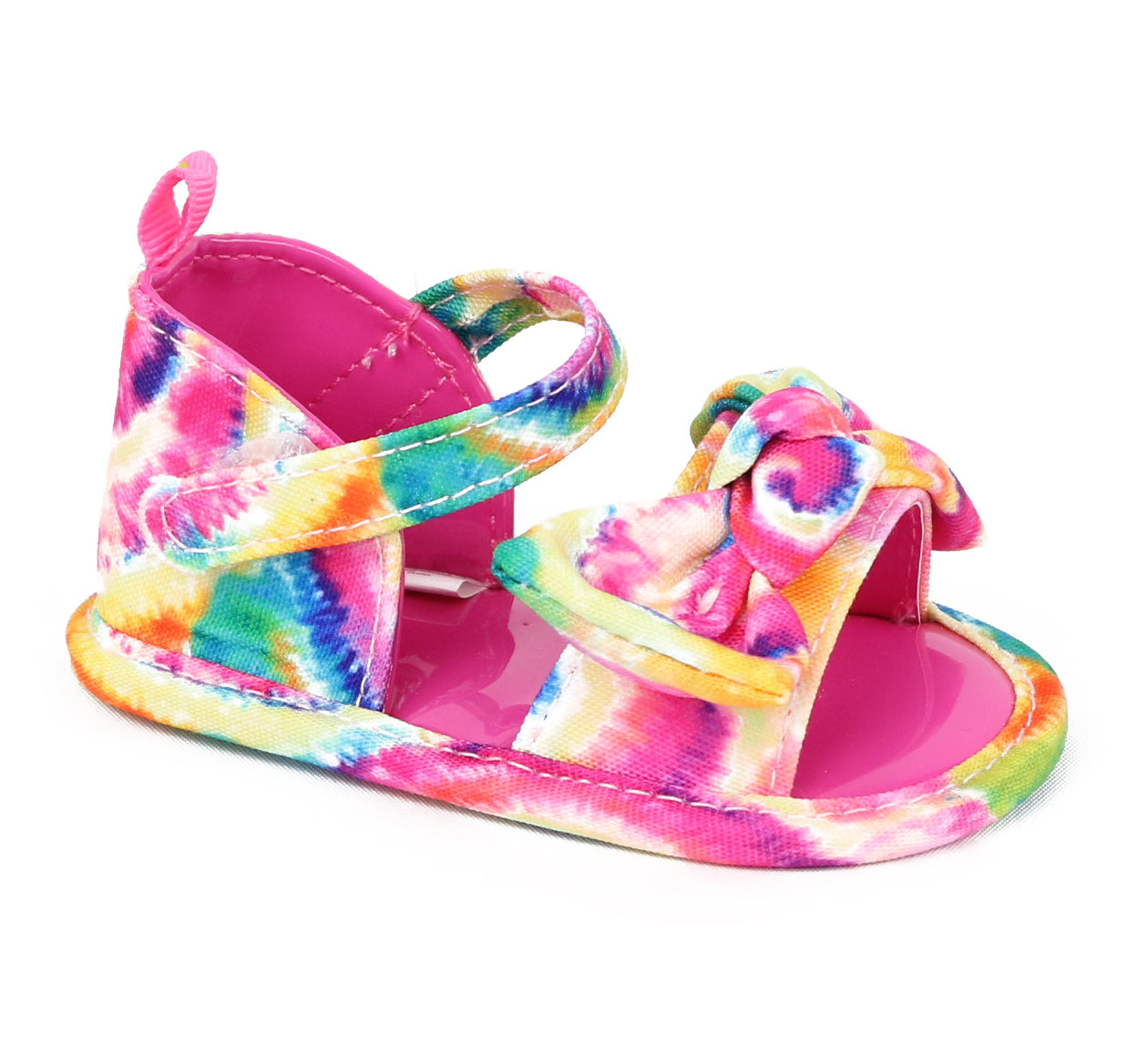 Stepping Stones Girls 0-9 Months Rainbow Tie Dye Bow Sandal