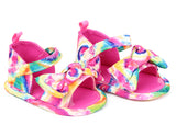Stepping Stones Girls 0-9 Months Rainbow Tie Dye Bow Sandal