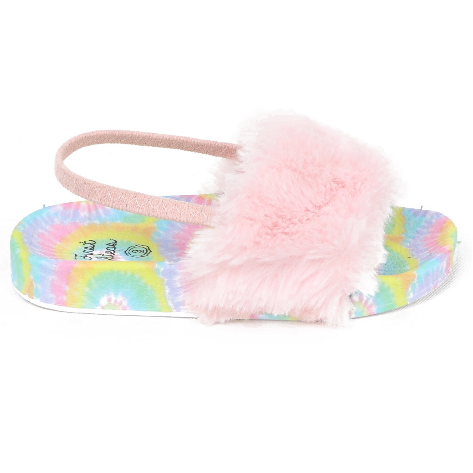 Stepping Stones Baby Girls and Toddler Girls Shoe Size 4-6 Fur Slide Sandal