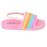 Stepping Stones Baby Girls and Toddler Girls Shoe Size 7-10 Rainbow Slide Sandals