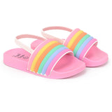 Stepping Stones Baby Girls and Toddler Girls Shoe Size 7-10 Rainbow Slide Sandals